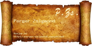 Perger Zsigmond névjegykártya
